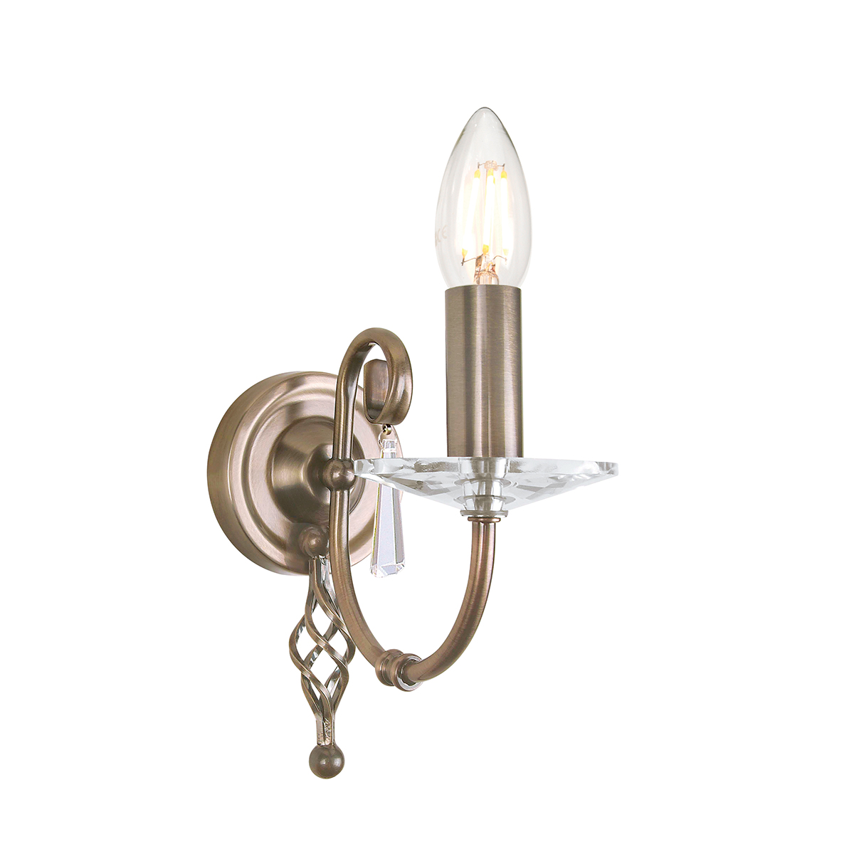 Aegean 1 Light Wall Light - Aged Brass