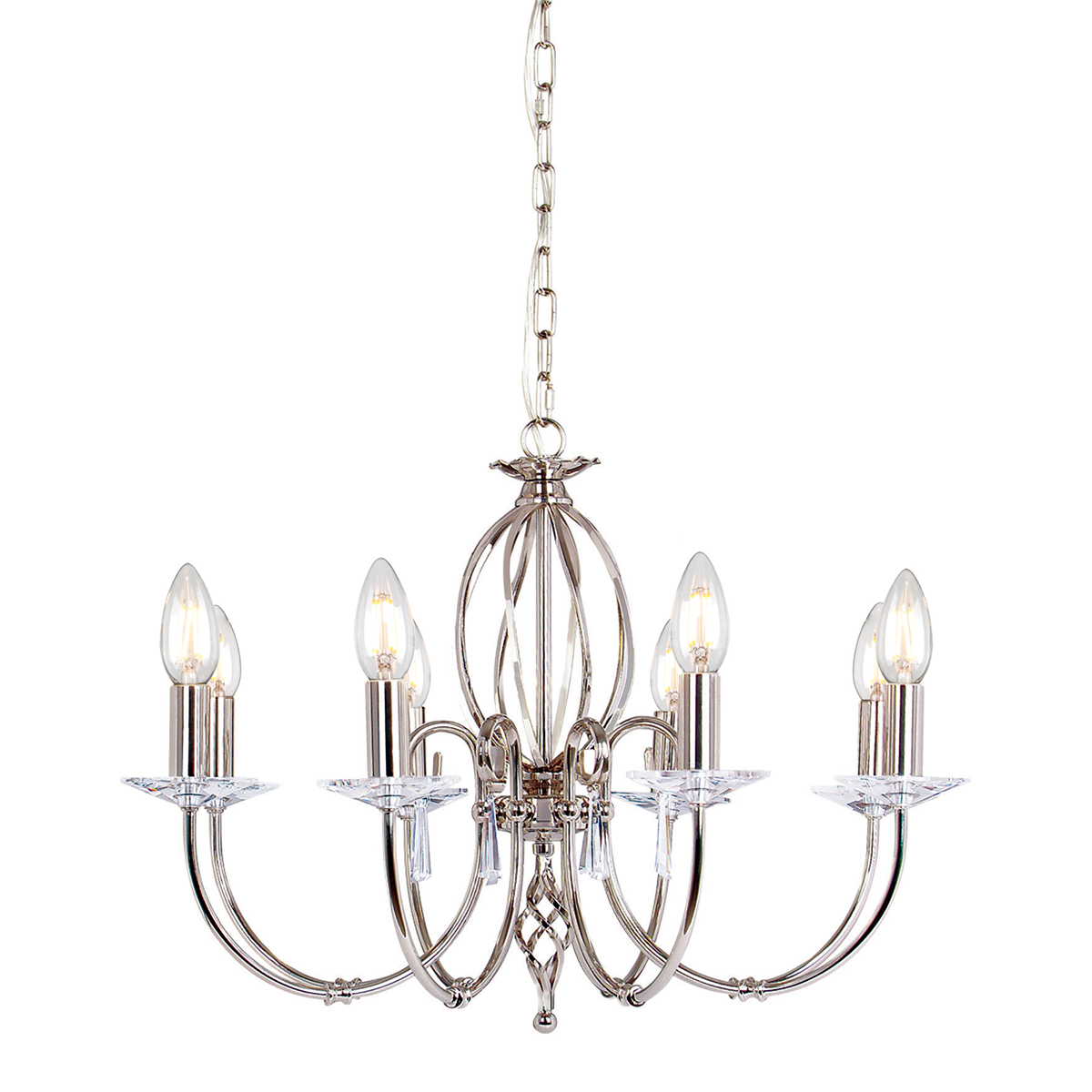 Aegean 8 Light Chandelier - Polished Nickel
