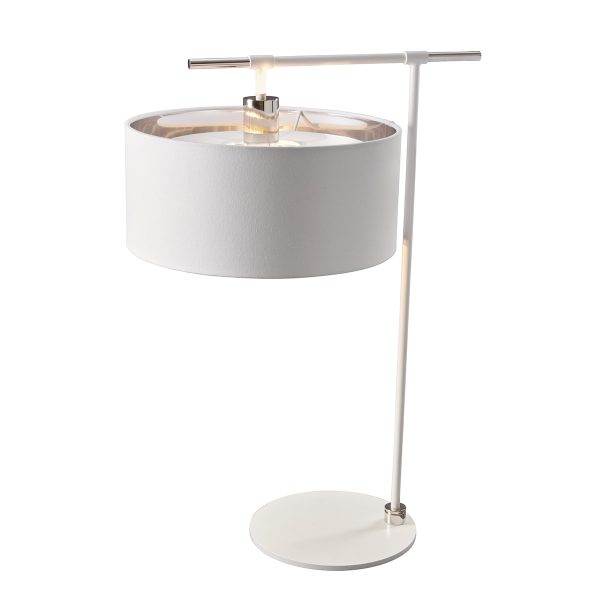 Balance 1 Light Table Lamp - White and Polished Nickel