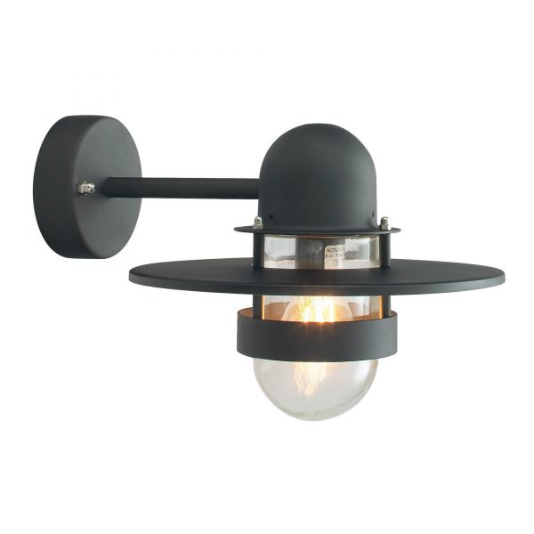 Bergen 1 Light Wall Lantern - Black