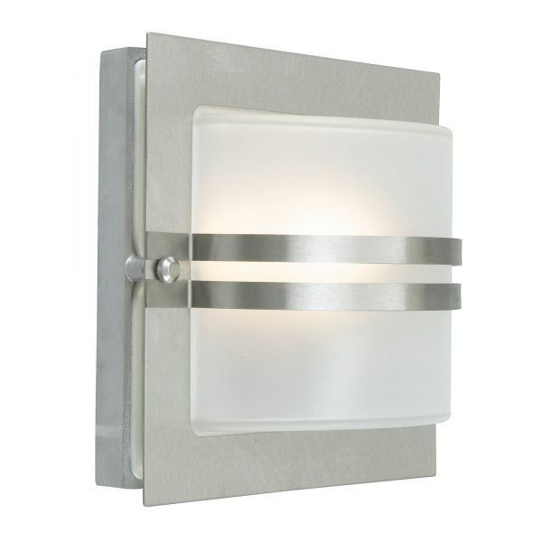 Bern 1 Light Wall Lantern - Stainless Steel With Clear Glass