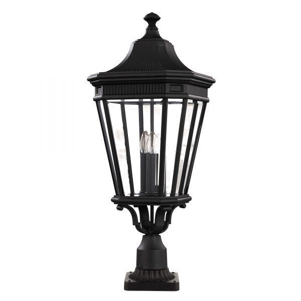 Cotswold Lane 3 Light Large Pedestal - Black