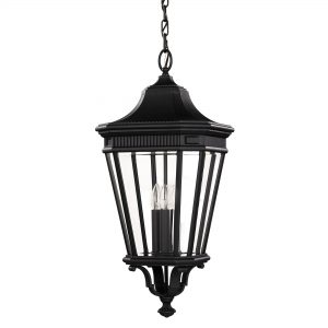 Cotswold Lane 3 Light Large Chain Lantern - Black