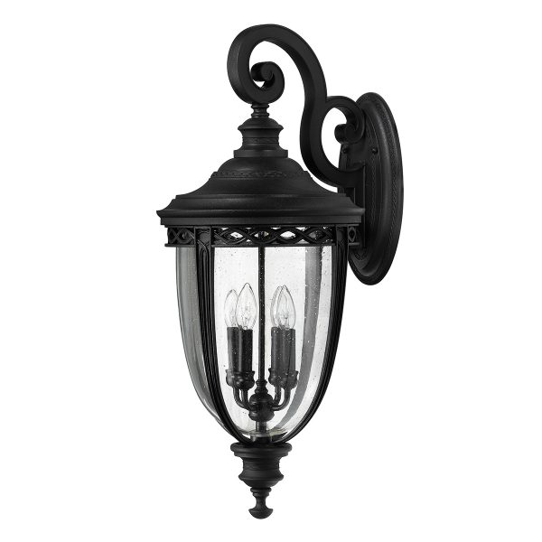 English Bridle 4 Light X Large Wall Lantern - Black