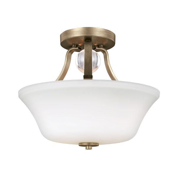 Evington 2 Light Semi-Flush - Sunset Gold
