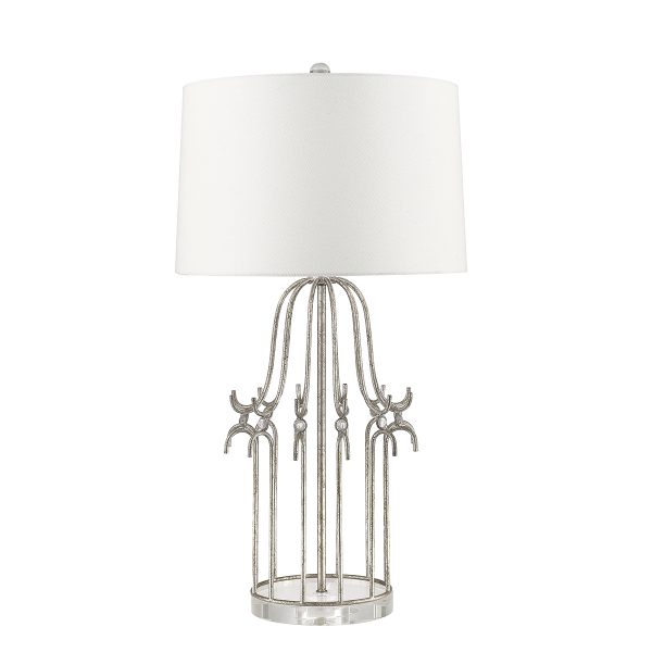 Stella 1 Light Table Lamp - Distressed Silver