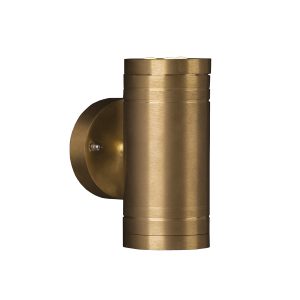 Elite Up/Down Wall Fitting - Solid Natural Brass
