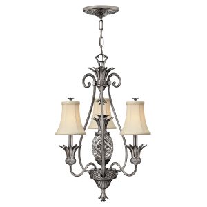 Plantation 3 Light Chandelier - Polished Antique Nickel