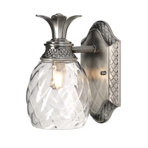Plantation 1 Light Wall Light - Polished Antique Nickel