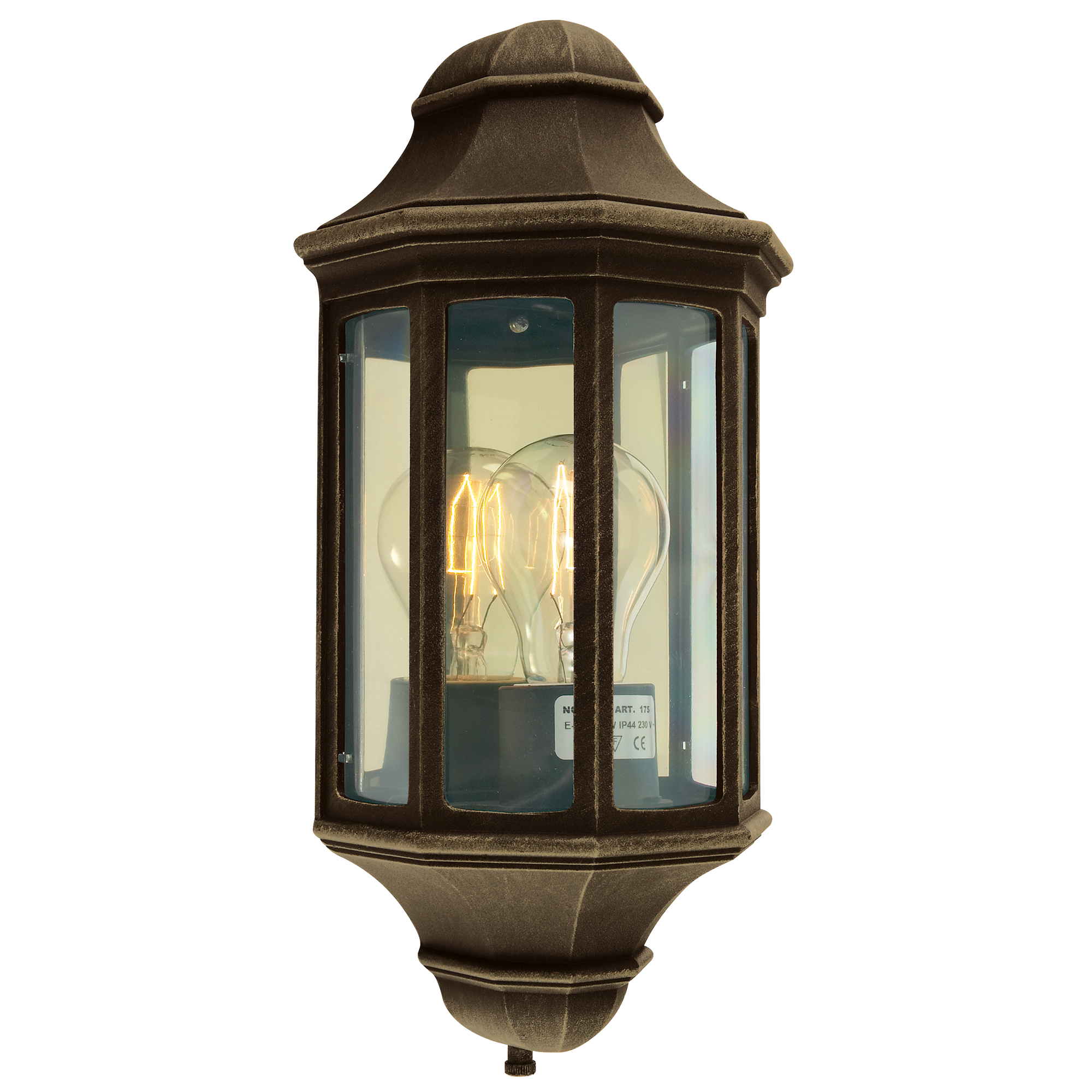 M8/2 1 Light Mini Wall Lantern - Black/Gold