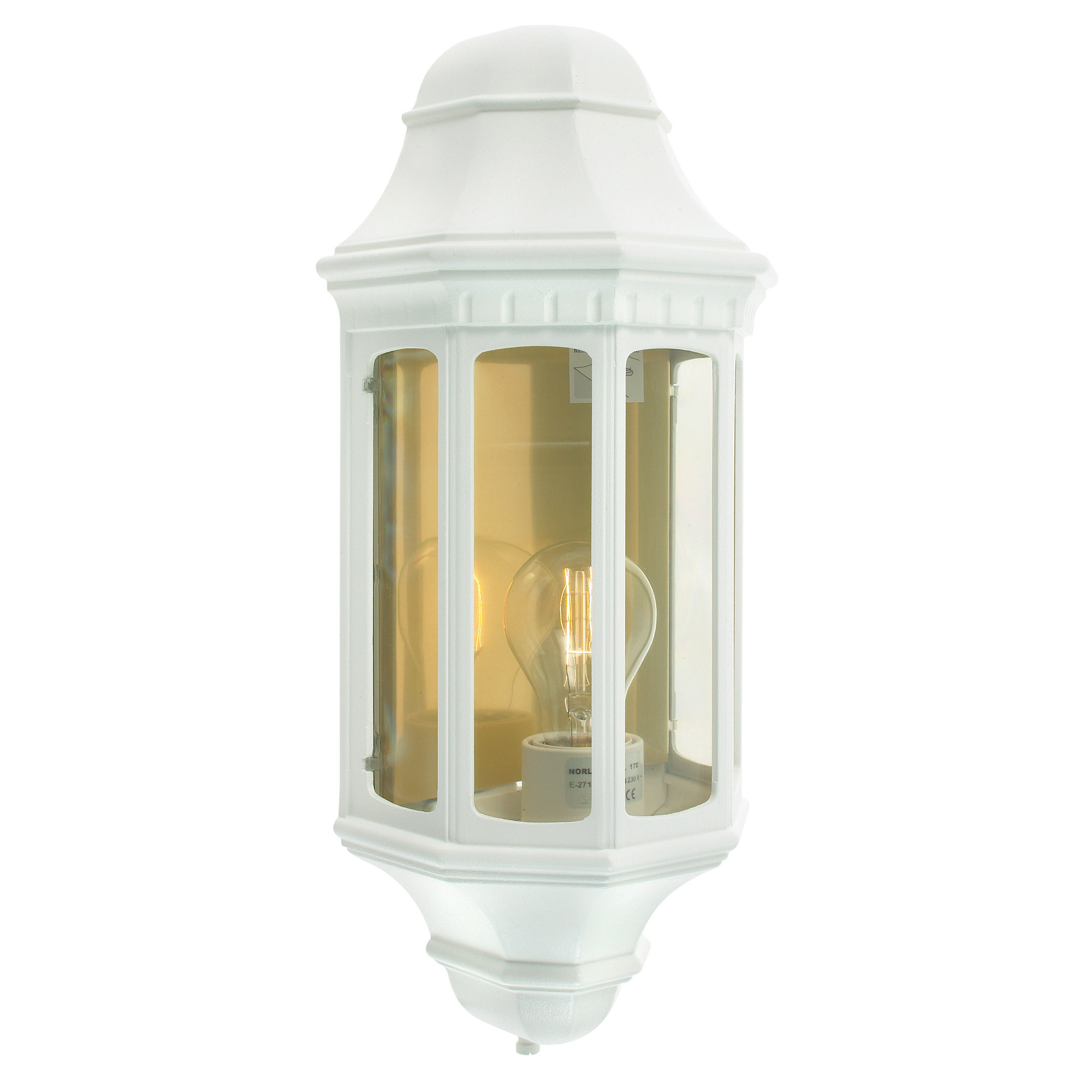 M8 1 Light Wall Lantern - White