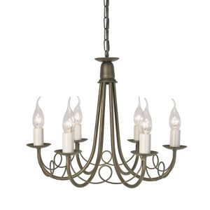 Minster 6 Light Chandelier - Ivory Gold