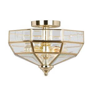 Old Park 2 Light Wall Lantern - Polished Brass