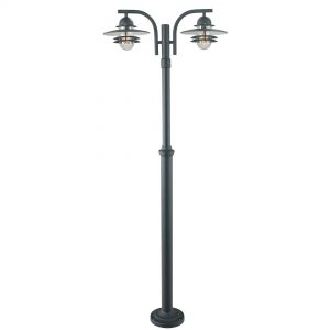 Oslo 2 Light Lamp Post - Black