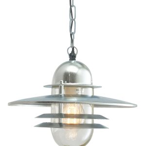 Oslo 1 Light Chain Lantern - Galvanised
