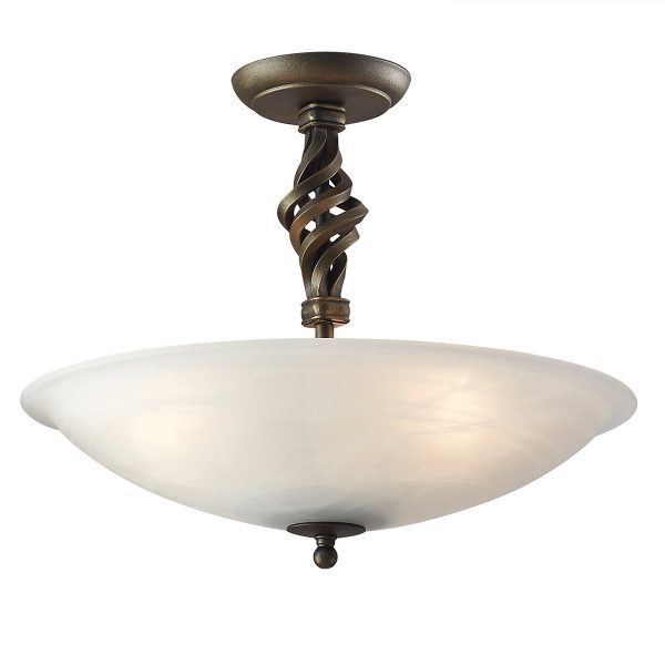 Pembroke 3 Light Semi-Flush - Black/Gold
