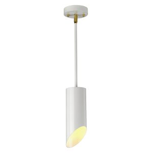 Quinto 1 Light Pendant - White Aged Brass